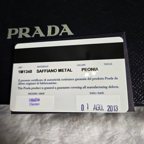 Prada Peonia Pink Zip Around Wallet w/Registration card & Original Box - EUC - Picture 11 of 16